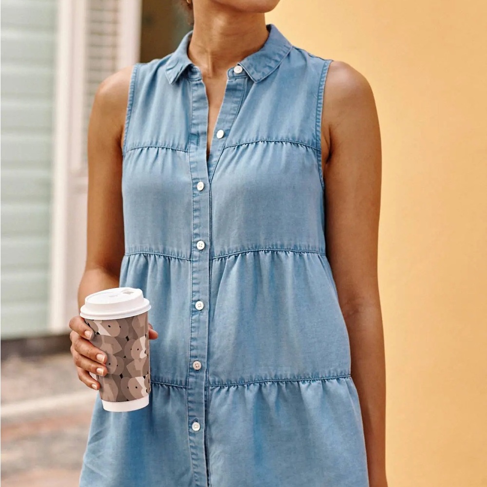 J.Jill Denim Chambray Tiered Tank